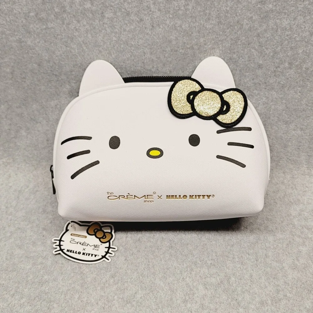 The Crème Shop x Hello Kitty Sanrio Makeup Pouch Golden Sparkle Icon Bow‎ Travel